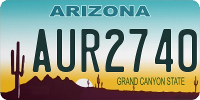 AZ license plate AUR2740