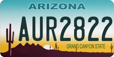 AZ license plate AUR2822