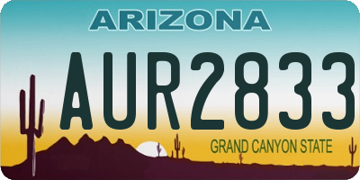 AZ license plate AUR2833