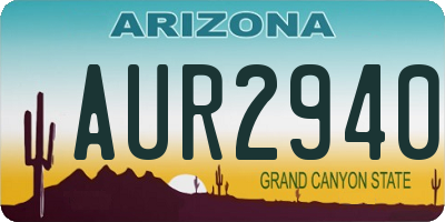 AZ license plate AUR2940