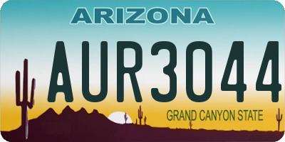 AZ license plate AUR3044