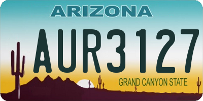 AZ license plate AUR3127