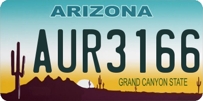 AZ license plate AUR3166