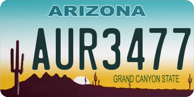 AZ license plate AUR3477