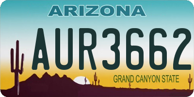 AZ license plate AUR3662