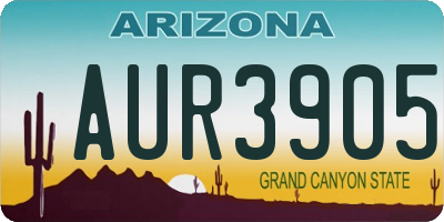 AZ license plate AUR3905