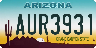AZ license plate AUR3931