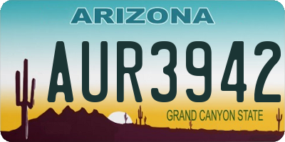 AZ license plate AUR3942