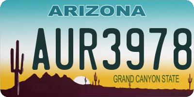 AZ license plate AUR3978