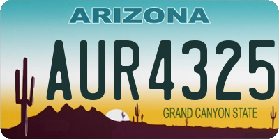 AZ license plate AUR4325