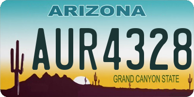 AZ license plate AUR4328