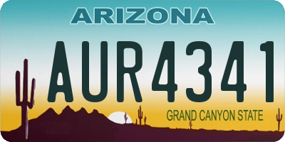 AZ license plate AUR4341
