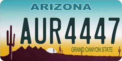 AZ license plate AUR4447