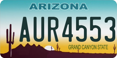 AZ license plate AUR4553
