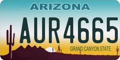 AZ license plate AUR4665