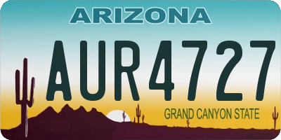 AZ license plate AUR4727
