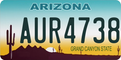 AZ license plate AUR4738
