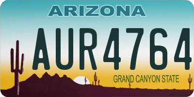 AZ license plate AUR4764