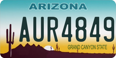 AZ license plate AUR4849