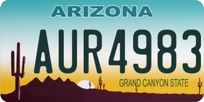 AZ license plate AUR4983