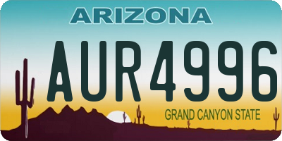 AZ license plate AUR4996
