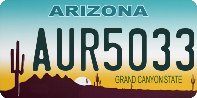 AZ license plate AUR5033