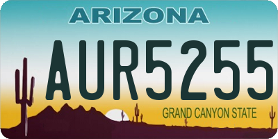 AZ license plate AUR5255