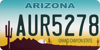 AZ license plate AUR5278