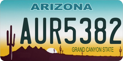 AZ license plate AUR5382