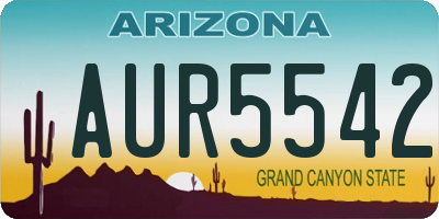 AZ license plate AUR5542