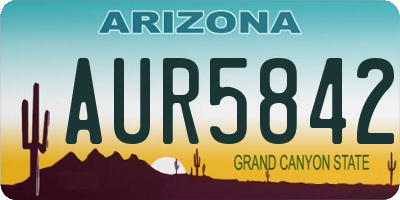 AZ license plate AUR5842