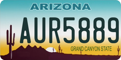 AZ license plate AUR5889