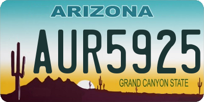 AZ license plate AUR5925
