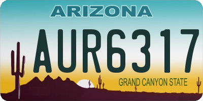 AZ license plate AUR6317