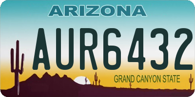 AZ license plate AUR6432