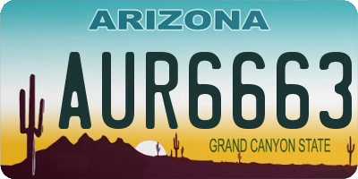 AZ license plate AUR6663