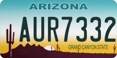 AZ license plate AUR7332
