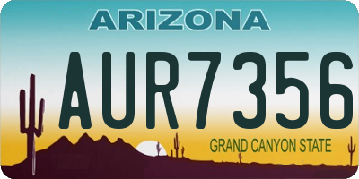 AZ license plate AUR7356