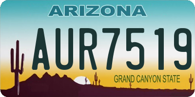 AZ license plate AUR7519