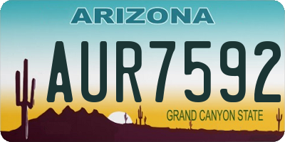 AZ license plate AUR7592