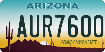 AZ license plate AUR7600