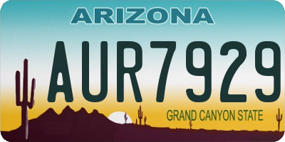 AZ license plate AUR7929