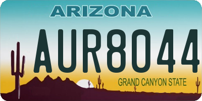 AZ license plate AUR8044