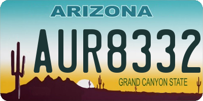 AZ license plate AUR8332