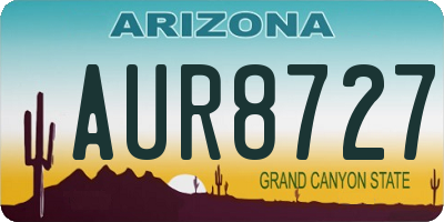 AZ license plate AUR8727