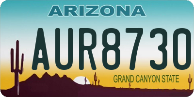 AZ license plate AUR8730
