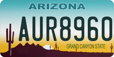 AZ license plate AUR8960