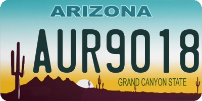 AZ license plate AUR9018