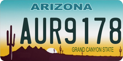 AZ license plate AUR9178