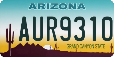 AZ license plate AUR9310